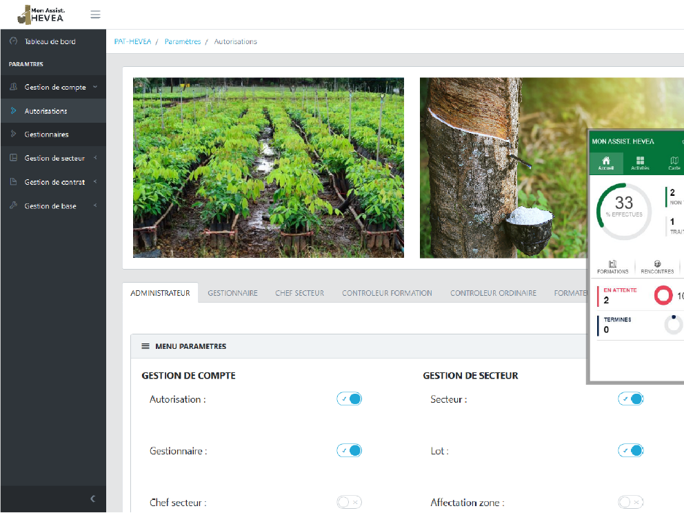 Technical support for rubber growers
